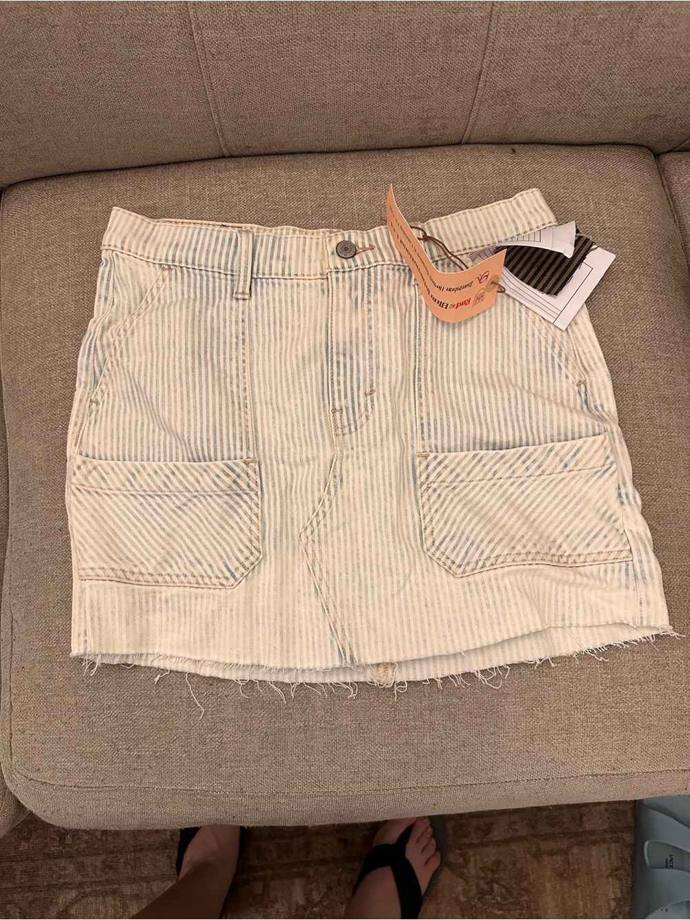 Vintage Lucky Brand Denim Stripe Skirt NWT - Picture 5 of 7